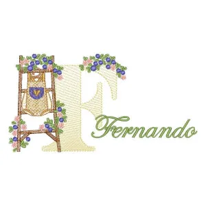 Matriz de bordado Monograma com Nome Letra F Matriz de bordado Monograma com Nome Letra F