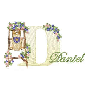Matriz de bordado Monograma com Nome Letra D Matriz de bordado Monograma com Nome Letra D