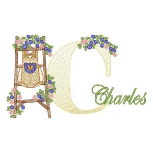 Matriz de bordado Monograma com Nome Letra C Matriz de bordado Monograma com Nome Letra C