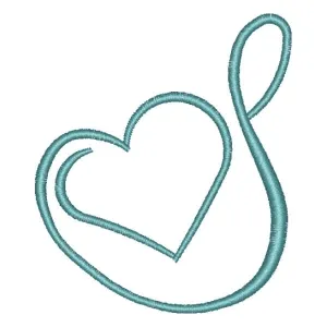 Matriz de bordado Letra S com Coração Matriz de bordado Letra S com Coração