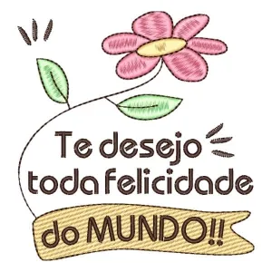Matriz de bordado Frase Te Desejo Toda Felicidade (Pontos Leves) Matriz de bordado Frase Te Desejo Toda Felicidade (Pontos Leves)