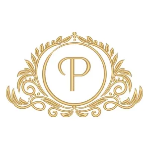 Matriz de bordado Letra P em Moldura Matriz de bordado Letra P em Moldura