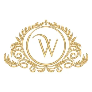 Matriz de bordado Letra W em Moldura Matriz de bordado Letra W em Moldura