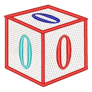 Matriz de bordado Alfabeto Cubo com Número 0 Matriz de bordado Alfabeto Cubo com Número 0