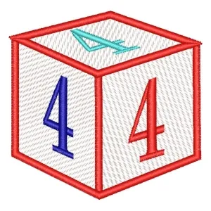 Matriz de bordado Alfabeto Cubo com Número 4 Matriz de bordado Alfabeto Cubo com Número 4