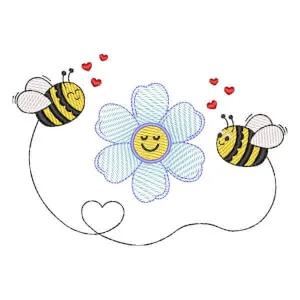 Matriz de bordado Abelhas e Flores (Pontos Leves) Matriz de bordado Abelhas e Flores (Pontos Leves)