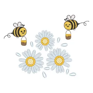 Matriz de bordado Abelhas e Flores (Pontos Leves) Matriz de bordado Abelhas e Flores (Pontos Leves)