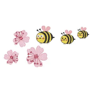 Matriz de bordado Abelhas e Flores (Pontos Leves) Matriz de bordado Abelhas e Flores (Pontos Leves)