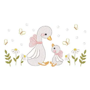 Matriz de bordado Cisnes no Jardim (Pontos Leves) Matriz de bordado Cisnes no Jardim (Pontos Leves)