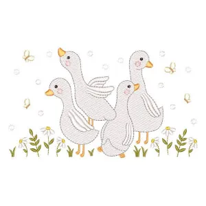 Matriz de bordado Cisnes no Jardim (Pontos Leves) Matriz de bordado Cisnes no Jardim (Pontos Leves)