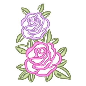 Matriz de bordado Arranjo de Rosas em Contorno Matriz de bordado Arranjo de Rosas em Contorno