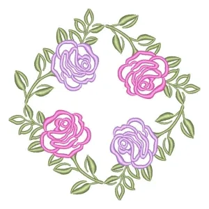 Matriz de bordado Arranjo de Rosas em Contorno Matriz de bordado Arranjo de Rosas em Contorno