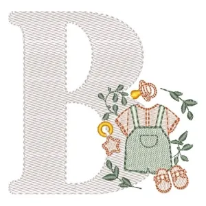 Matriz de bordado Monograma Roupinha Menino Letra B Matriz de bordado Monograma Roupinha Menino Letra B