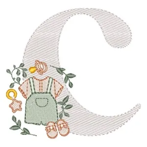 Matriz de bordado Monograma Roupinha Menino Letra C Matriz de bordado Monograma Roupinha Menino Letra C