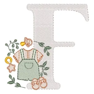 Matriz de bordado Monograma Roupinha Menino Letra F Matriz de bordado Monograma Roupinha Menino Letra F