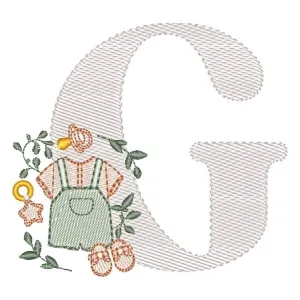 Matriz de bordado Monograma Roupinha Menino Letra G Matriz de bordado Monograma Roupinha Menino Letra G