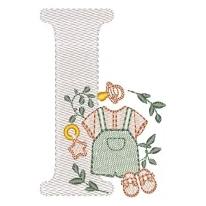 Matriz de bordado Monograma Roupinha Menino Letra I Matriz de bordado Monograma Roupinha Menino Letra I