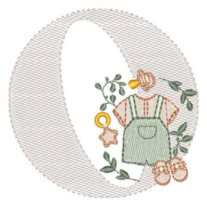 Matriz de bordado Monograma Roupinha Menino Letra O Matriz de bordado Monograma Roupinha Menino Letra O