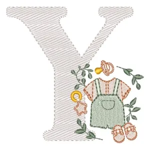 Matriz de bordado Monograma Roupinha Menino Letra Y Matriz de bordado Monograma Roupinha Menino Letra Y