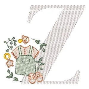 Matriz de bordado Monograma Roupinha Menino Letra Z Matriz de bordado Monograma Roupinha Menino Letra Z