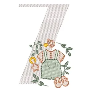 Matriz de bordado Monograma Roupinha Menino Número 7 Matriz de bordado Monograma Roupinha Menino Número 7