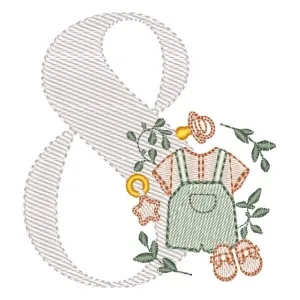 Matriz de bordado Monograma Roupinha Menino Número 8 Matriz de bordado Monograma Roupinha Menino Número 8