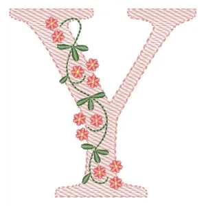 Matriz de bordado Alfabeto com Flores Letra Y (Pontos Leves) Matriz de bordado Alfabeto com Flores Letra Y (Pontos Leves)