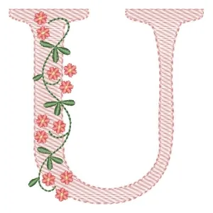 Matriz de bordado Alfabeto com Flores Letra U (Pontos Leves) Matriz de bordado Alfabeto com Flores Letra U (Pontos Leves)