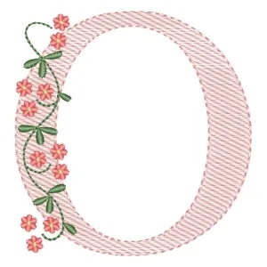 Matriz de bordado Alfabeto com Flores Letra O (Pontos Leves) Matriz de bordado Alfabeto com Flores Letra O (Pontos Leves)