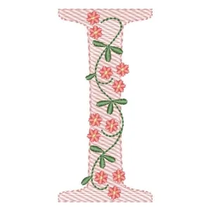 Matriz de bordado Alfabeto com Flores Letra I (Pontos Leves) Matriz de bordado Alfabeto com Flores Letra I (Pontos Leves)