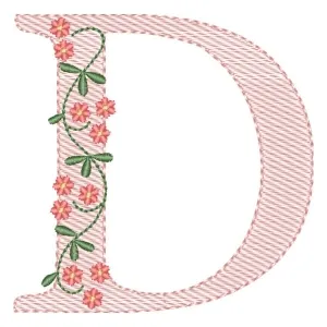 Matriz de bordado Alfabeto com Flores Letra D (Pontos Leves) Matriz de bordado Alfabeto com Flores Letra D (Pontos Leves)