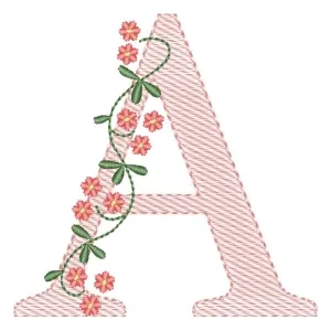 Matriz de bordado Alfabeto com Flores Letra A (Pontos Leves) Matriz de bordado Alfabeto com Flores Letra A (Pontos Leves)