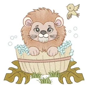 Matriz de bordado Leão Safari Tomando Banho (Pontos Leves) Matriz de bordado Leão Safari Tomando Banho (Pontos Leves)