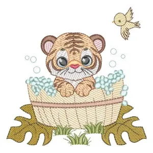 Matriz de bordado Tigre Safari Tomando Banho (Pontos Leves) Matriz de bordado Tigre Safari Tomando Banho (Pontos Leves)