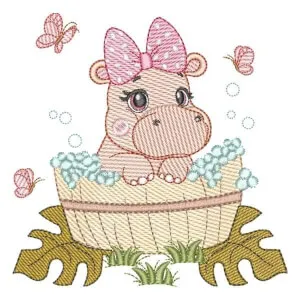 Matriz de bordado Hipopótama Safari Tomando Banho (Pontos Leves) Matriz de bordado Hipopótama Safari Tomando Banho (Pontos Leves)