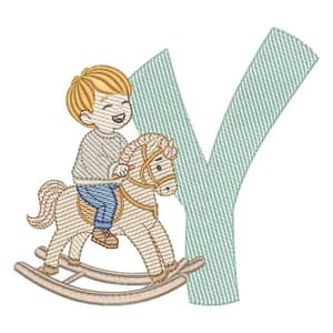 Matriz de bordado Y - Menino Cavalinho Matriz de bordado Y - Menino Cavalinho