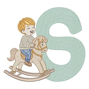 Matriz de bordado S - Menino Cavalinho Matriz de bordado S - Menino Cavalinho
