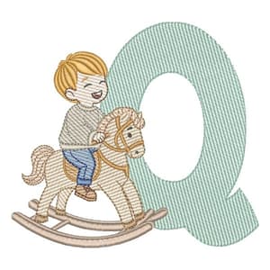 Matriz de bordado Q - Menino Cavalinho Matriz de bordado Q - Menino Cavalinho