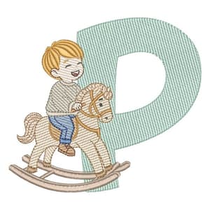 Matriz de bordado P - Menino Cavalinho Matriz de bordado P - Menino Cavalinho