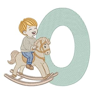 Matriz de bordado O - Menino Cavalinho Matriz de bordado O - Menino Cavalinho