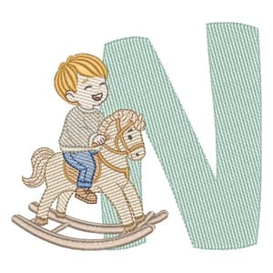 Matriz de bordado N - Menino Cavalinho Matriz de bordado N - Menino Cavalinho