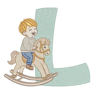 Matriz de bordado L - Menino Cavalinho Matriz de bordado L - Menino Cavalinho