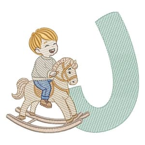 Matriz de bordado J - Menino Cavalinho Matriz de bordado J - Menino Cavalinho