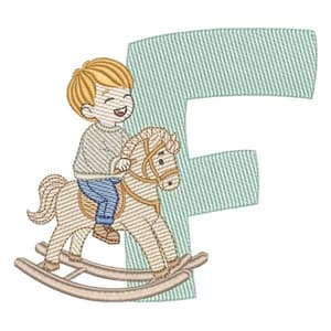 Matriz de bordado F - Menino Cavalinho Matriz de bordado F - Menino Cavalinho