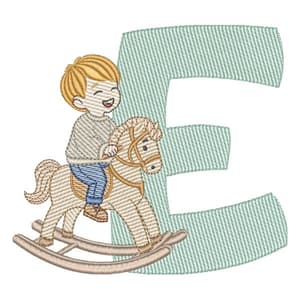 Matriz de bordado E - Menino Cavalinho Matriz de bordado E - Menino Cavalinho