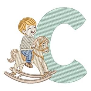 Matriz de bordado C - Menino Cavalinho Matriz de bordado C - Menino Cavalinho
