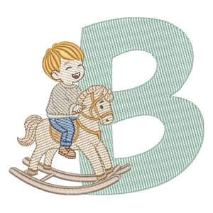 Matriz de bordado B - Menino Cavalinho Matriz de bordado B - Menino Cavalinho