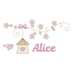 Matriz de bordado Casa de Pássaros com Nome (Pontos Leves) Matriz de bordado Casa de Pássaros com Nome (Pontos Leves)