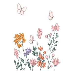 Matriz de bordado Florais coloridas delicada Matriz de bordado Florais coloridas delicada