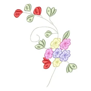 Matriz de bordado Florais coloridas delicada Matriz de bordado Florais coloridas delicada